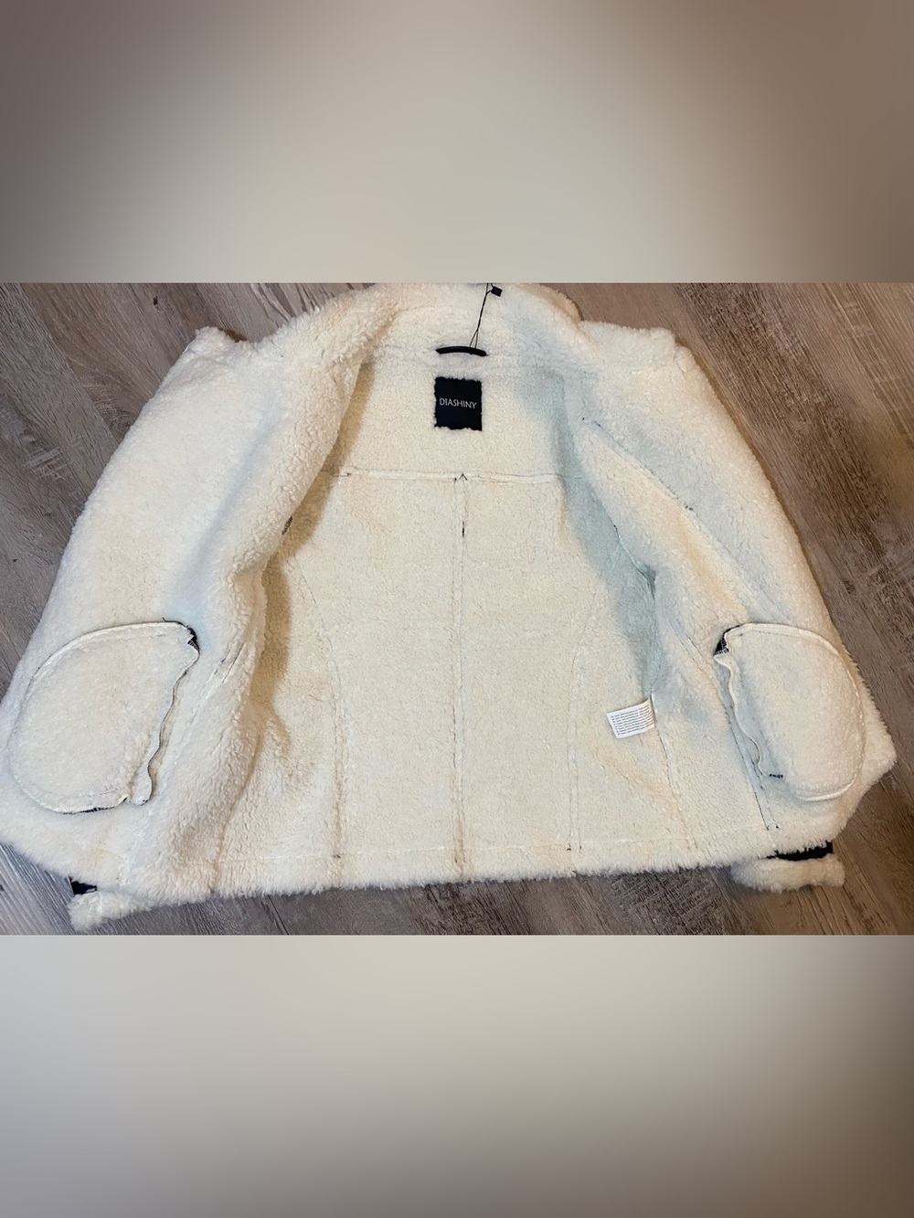 Faux Leather Sherpa Lined Slim Winter Coat Jacket Juniors / Woman's Size Small - Picture 10 of 16